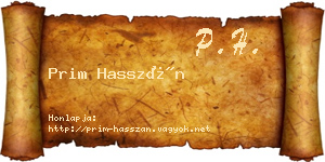 Prim Hasszán névjegykártya